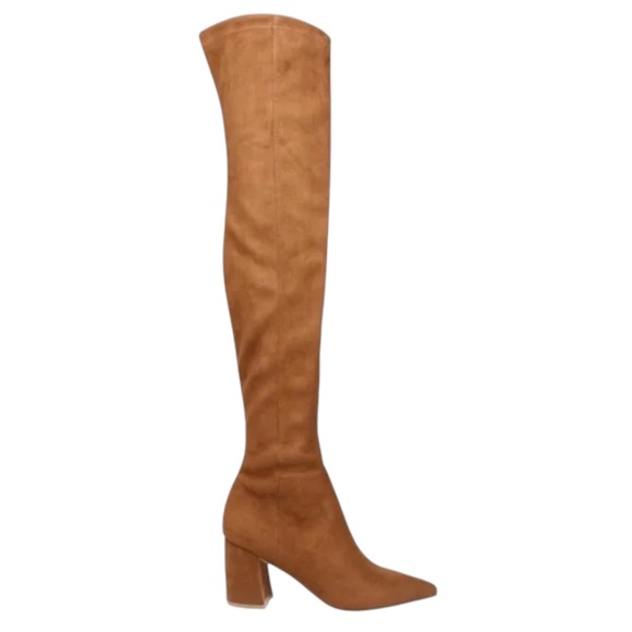 Steve Madden Nifty Pointed Toe Over the Knee Boots - Congac Brown Suede Size 8 - Picture 4 of 16